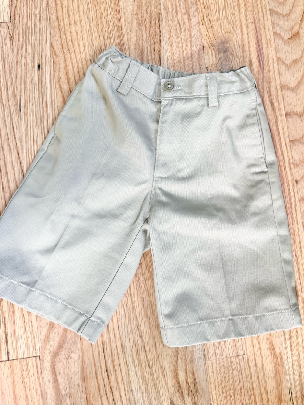 Lands' End Boys' Flat-Front Shorts - Light Khaki